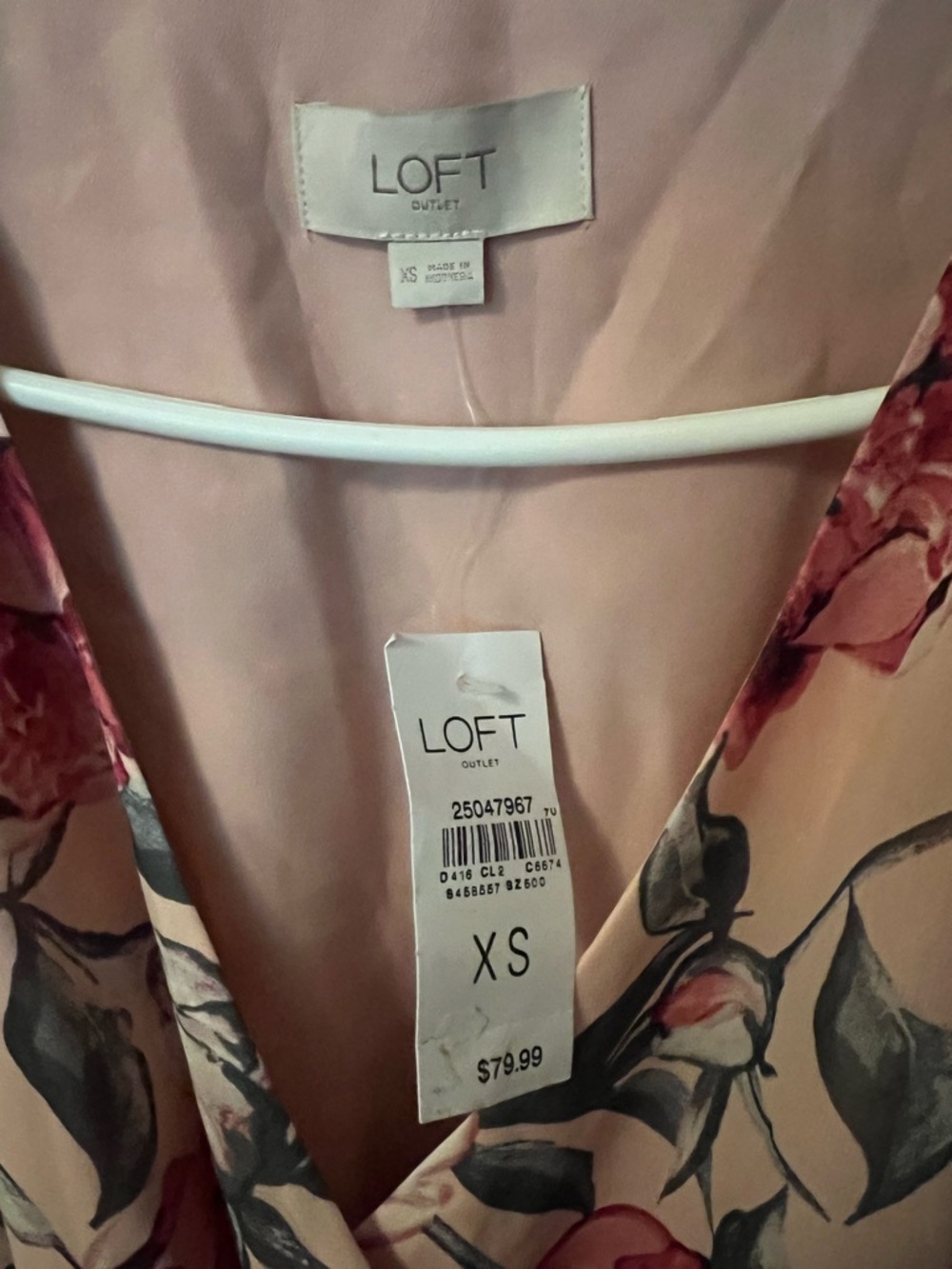 NWT Loft Floral Print Wrap Midi Dress Size XS - Picture 3 of 5